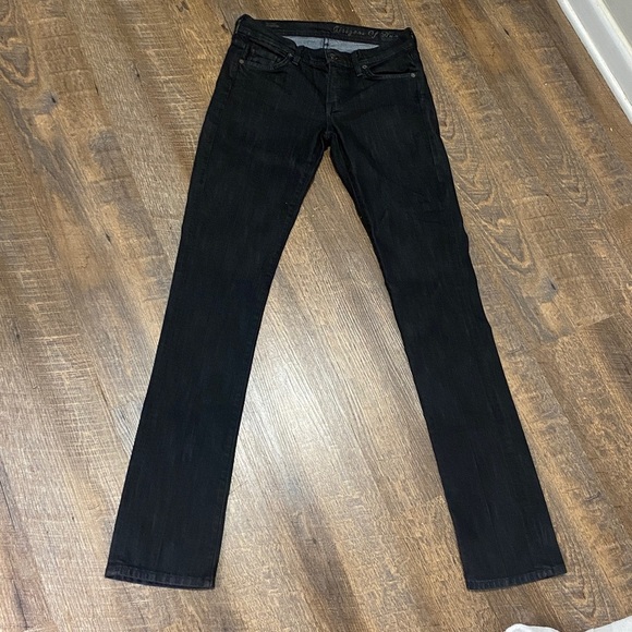 COH CITIZENS OF HUMANITY AVA #142 STRETCH LOW-WAIST STRAIGHT LEG BLACK WASHED - Picture 7 of 15